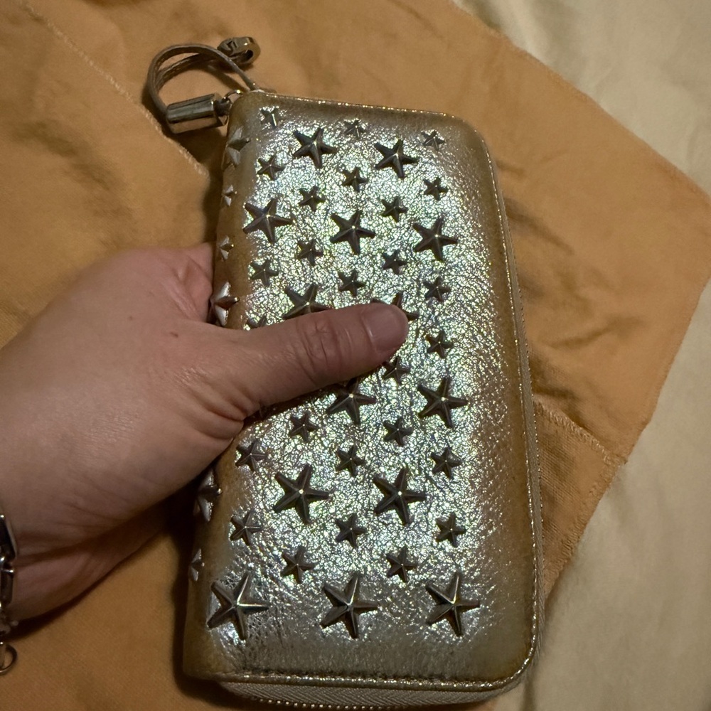 Jimmy Choo Metallic Star-Embellished Wallet